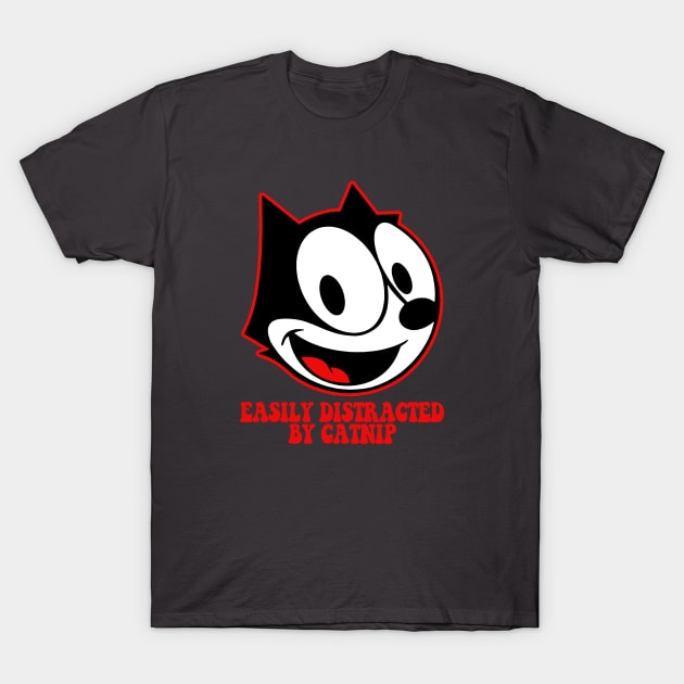 Felix the cat - Easily distracted T-Shirt by ROBZILLA